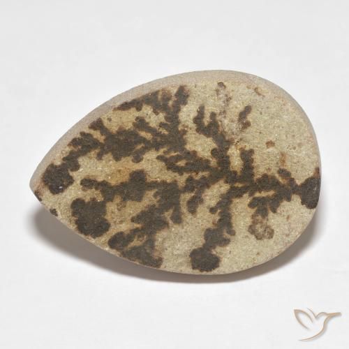 25.64ct 天然 彩色 裸豆素树突, 梨形, 不透明