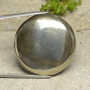 62.09克拉天然黄铁矿，圆形切割，不透明