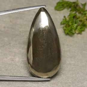 37.58克拉天然黄色黄铁矿，梨形，34.6×17.4毫米，不透明
