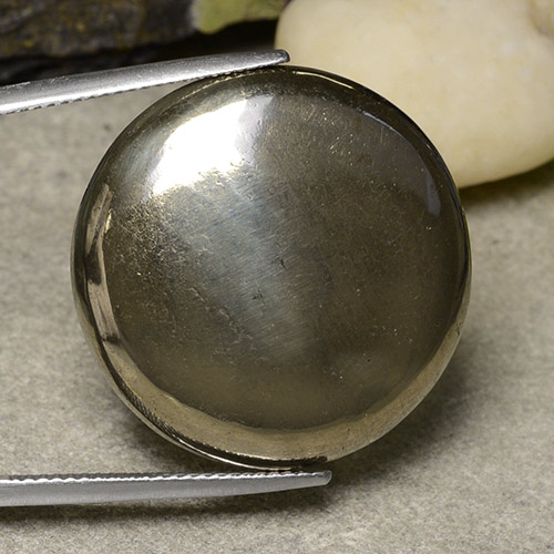 44.39克拉天然黄铁矿，圆形切割，不透明