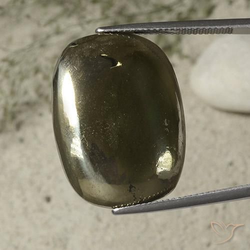 33.29ct 天然 黄金色 黄铁矿, 软垫, 不透明