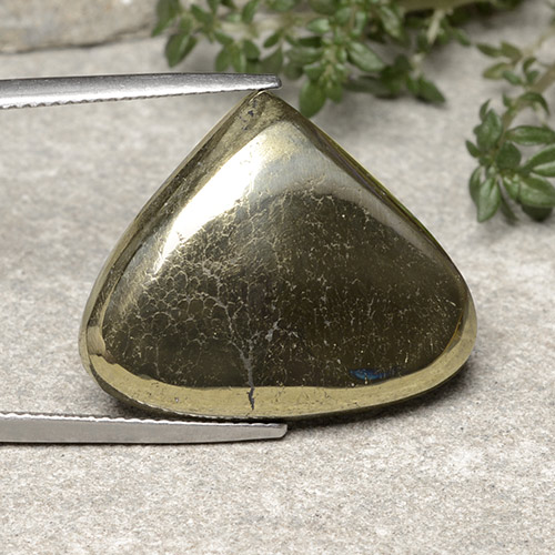 31.14克拉天然黄铁矿，梨形，不透明