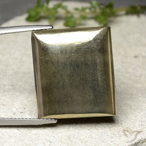 33.54ct 天然 黄金色 硫铁矿, 狭长方形, 不透明