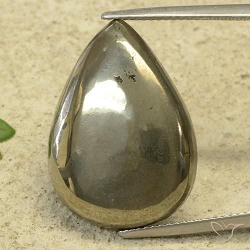 29.05ct 天然 黄金色 黄铁矿, 梨形, 不透明