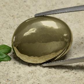 16.39克拉天然黄铁矿，椭圆形切割，不透明