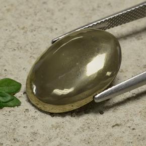 16.39克拉天然黄铁矿，椭圆形切割，不透明