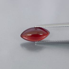 3.08克拉天然红色镁铝榴石，透明，12.6×6毫米，透明/半透明