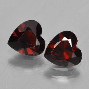 1.53天然红色镁铝榴石，心形，6×5.9毫米，VVS-VS