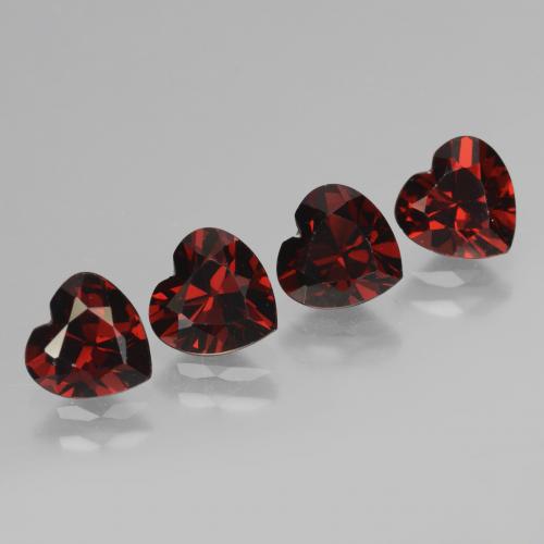 3.79天然红色镁铝榴石，心形，6.1×6.1毫米，VVS-VS