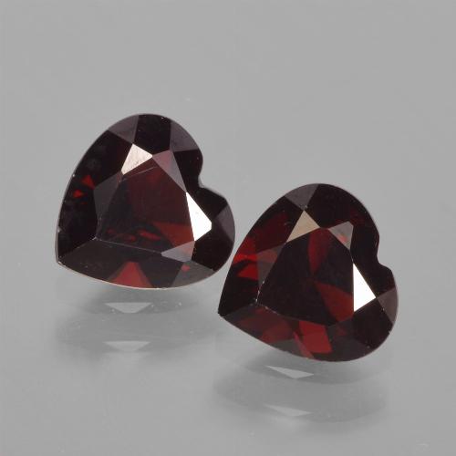 1.65天然红色镁铝榴石，心形，6×6.1毫米，VVS-VS