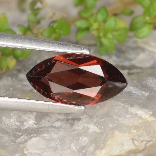1.36ct 天然 深红色 镁铝榴石石榴石, 榄尖形, VS