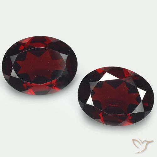 3.85天然红色镁铝榴石，椭圆形切割，9.1×7毫米，VVS-VS