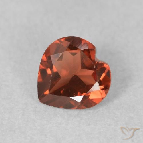 0.57ct 天然 中红 镁铝榴石石榴石, 心形, VVS-VS