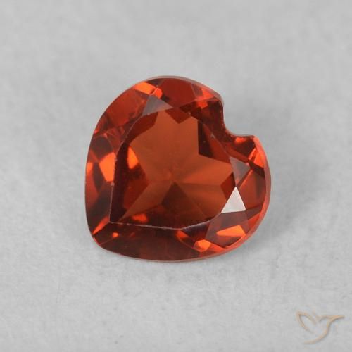 0.50ct 天然 醋栗红 镁铝榴石石榴石, 心形, VVS-VS