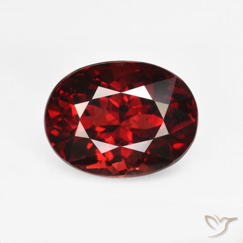 6.12ct 天然 深血红色 镁铝榴石石榴石, 椭圆形, VVS