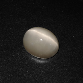 3.19克拉天然灰色Quartz Cat's Eye，椭圆形切割，10×8.1毫米，不透明