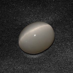 3.07克拉天然灰色Quartz Cat's Eye，椭圆形切割，10×8.2毫米，不透明