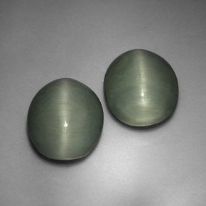 克拉天然石英猫眼，椭圆形切割，不透明