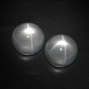 克拉天然石英猫眼，圆形切割，透明