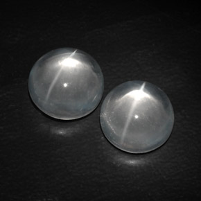 克拉天然石英猫眼，圆形切割，透明