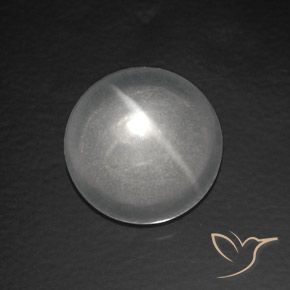 7.56ct 天然 白色 石英猫眼, 圆形的, 透明