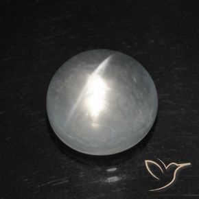 8.11ct 天然 白色 石英猫眼, 圆形的, 透明