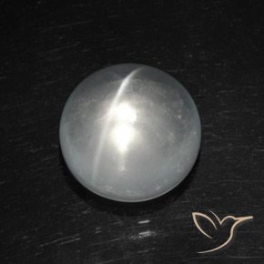 8.09ct 天然 白色 石英猫眼, 圆形的, 透明