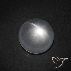 7.50ct 天然 清晰的白色 石英猫眼, 圆形的, 透明