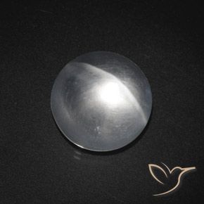 7.59ct 天然 清晰的白色 石英猫眼, 圆形的, 透明