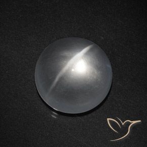 8.13ct 天然 清晰的白色 石英猫眼, 圆形的, 透明