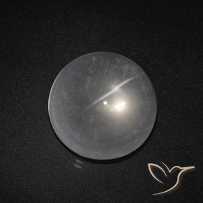 8.70ct 天然 清晰的白色 石英猫眼, 圆形的, 透明