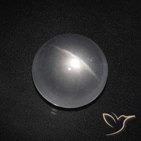8.43ct 天然 清晰的白色 石英猫眼, 圆形的, 透明
