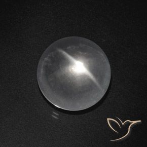 8.50ct 天然 清晰的白色 石英猫眼, 圆形的, 透明