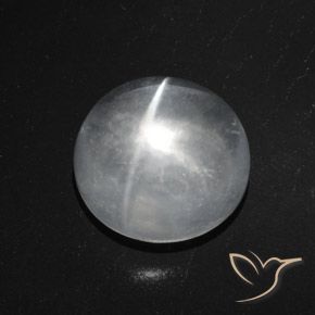 7.71ct 天然 清晰的白色 石英猫眼, 圆形的, 透明