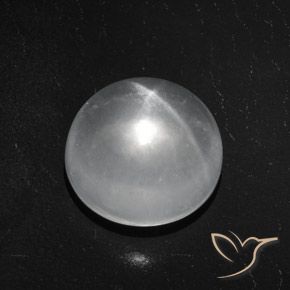 7.03ct 天然 清晰的白色 石英猫眼, 圆形的, 透明