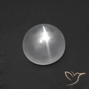 7.97ct 天然 清晰的白色 石英猫眼, 圆形的, 透明