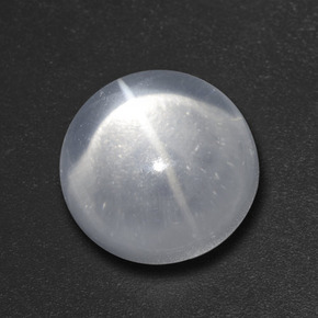7.27克拉天然石英猫眼，圆形切割，透明