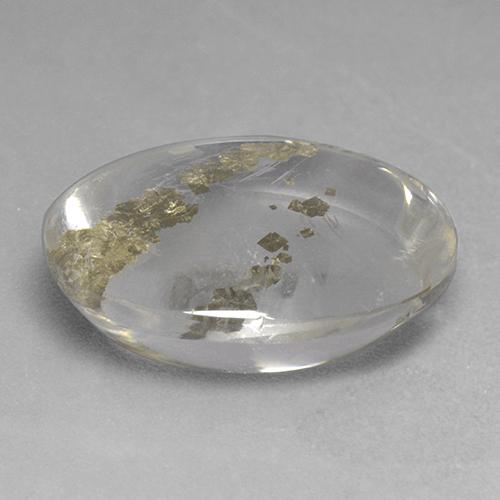 13.13克拉天然石英与白铁矿，椭圆形切割，透明