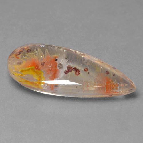 8.01克拉天然石英与白铁矿，梨形，透明