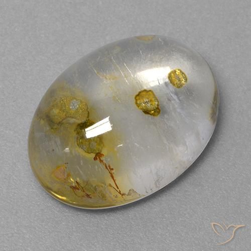 9.31克拉天然含白铁矿石英，椭圆形切割，透明