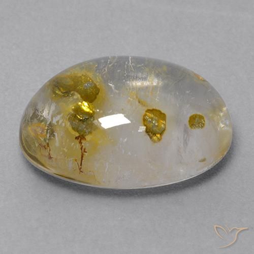 9.31克拉天然含白铁矿石英，椭圆形切割，透明