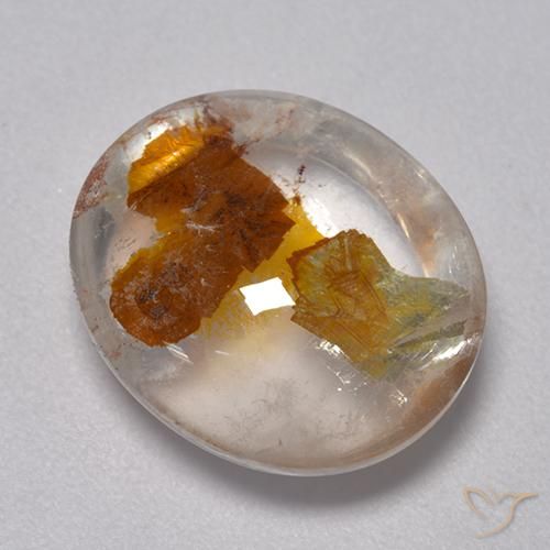 8.07ct 天然 彩色 石英与白铁矿, 椭圆形, 透明