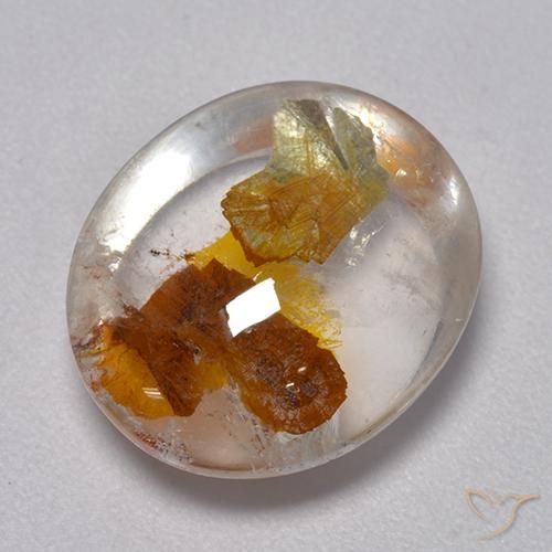 8.07克拉天然石英与白铁矿，椭圆形，透明