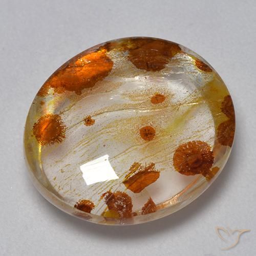 9.33ct 天然 彩色 石英与白铁矿, 椭圆形, 透明