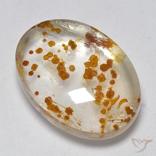 19.32ct 天然 彩色 石英与白铁矿, 椭圆形, 透明