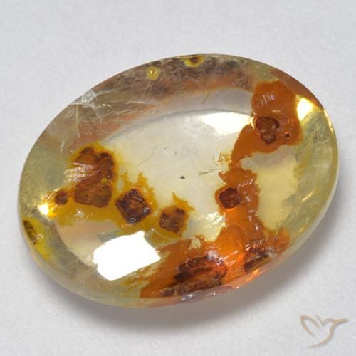 8.13ct 天然 彩色 石英与白铁矿, 椭圆形, 透明