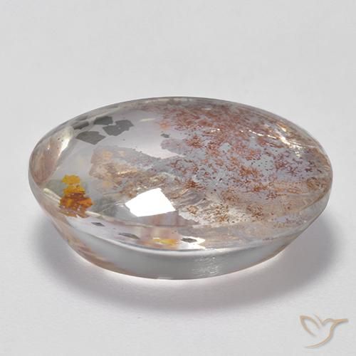 11.95克拉天然石英与白铁矿，椭圆形，透明