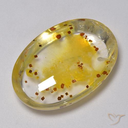 40.57ct 天然 彩色 石英与白铁矿, 椭圆形, 透明