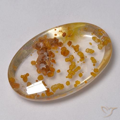 23.59ct 天然 彩色 石英与白铁矿, 椭圆形, 透明