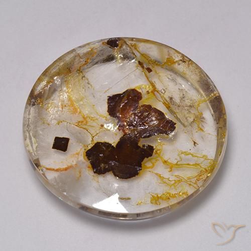 42.66ct 天然 彩色 石英与白铁矿, 圆形的, 透明
